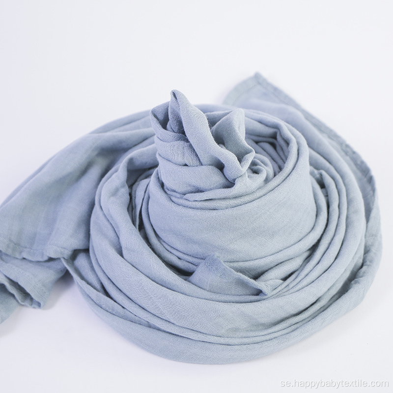 Baby Solid Dyed Bamboo Blended Muslin Swaddle Filt
