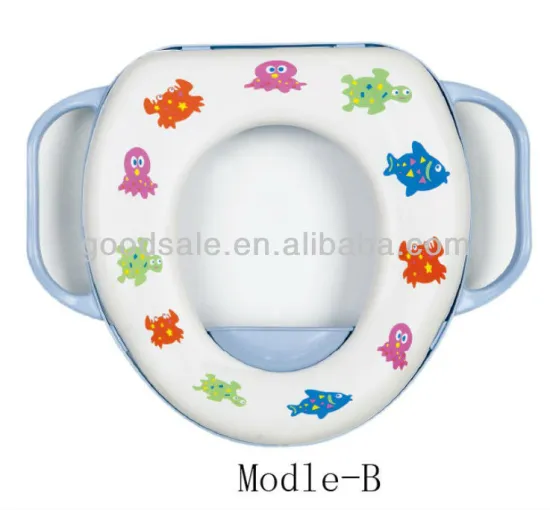 BABY PVC Soft Cover Toilet Seat with 2 handle MODLE-B