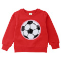 spring baby girl sequins football soccer embroidery