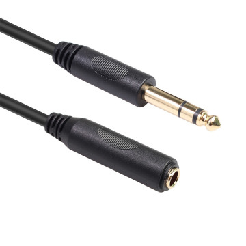 High-Quality Gold Plated 6.3mm Female-Male Audio Cable for Microphone/Guitar/Projector
