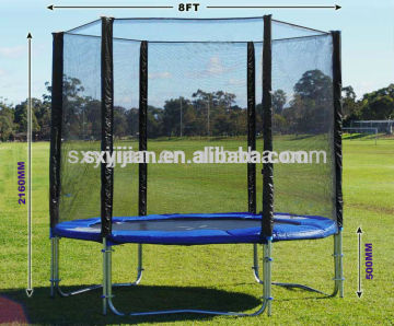 Trampoline with safety enclosures