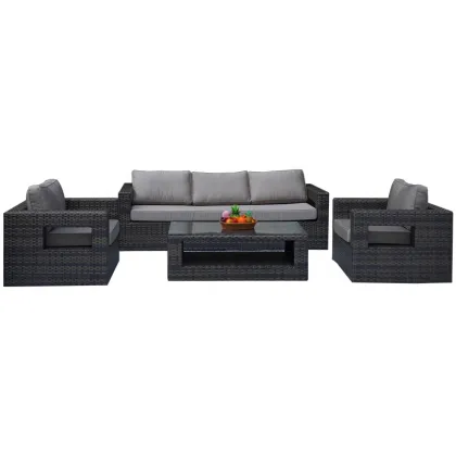 All Weather Outdoor Furniture Courtyard Rattan Garden Sofa