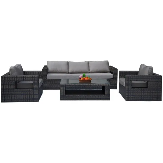 All Weather Outdoor Furniture Courtyard Rattan Garden Sofa