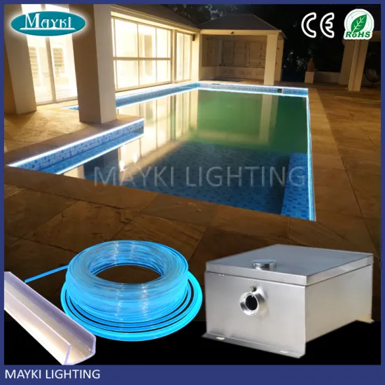 Waterproof side glow fiber optic cable IP44 LED projector underwater fiber optic lighting