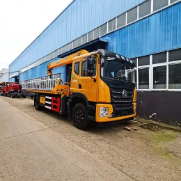 DONGFENG 8 ton flatbed tow truck with crane