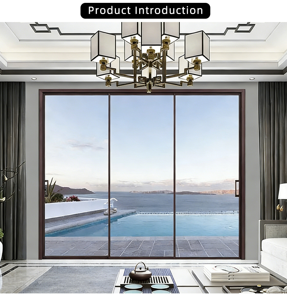 Three Panel Clear Glass Sliding Door YJP009 X