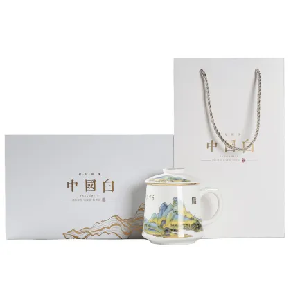 Wholesale Ceramic Tea Cup with Lid for Office and Home