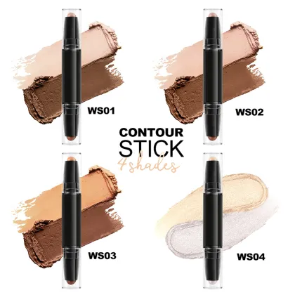 High-Quality Vegan Double-Head Bronzer Contour Highlight Stick: Waterproof Makeup Cosmetics