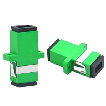Optical Fiber Adapter: SC Male to LC Female Hybrid, APC Simplex Flange Coupler
