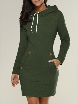 Damen Langarm Kleid Kleid bequem lässig lässig