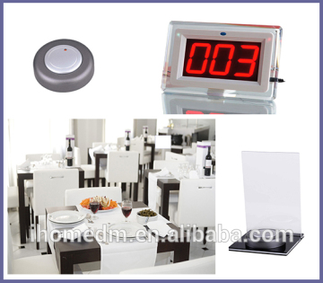 Small Desk Receiver Round One Key Button Wireless Calling System Zj46