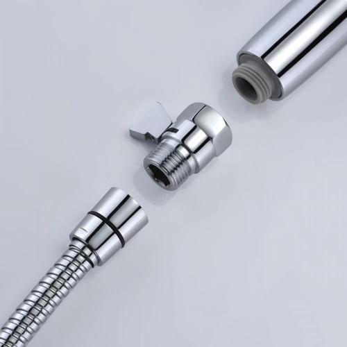 Chromed brass ninety degree angle valve for bathroom