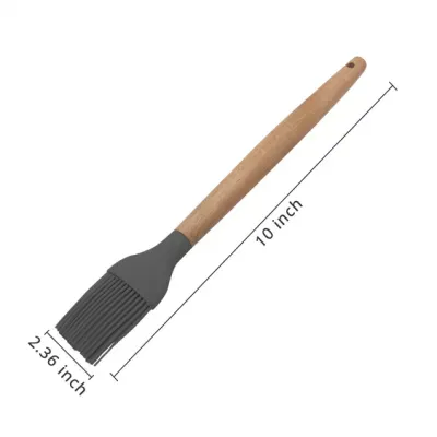 Butter Sauce Marinades Handle Heat Resistant Pastry Wooden Silicon Basting Brushes