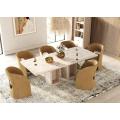 Marble Beige Travertine Dining Table