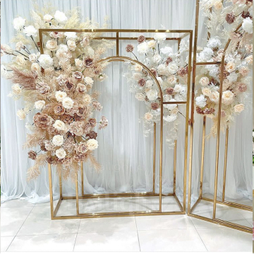 Romantic Gold Stainless Steel Arch Backdrop for Wedding Decoration