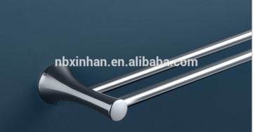 Contemporary stylish wall fitting brass double towel bar with polished chrome finishing