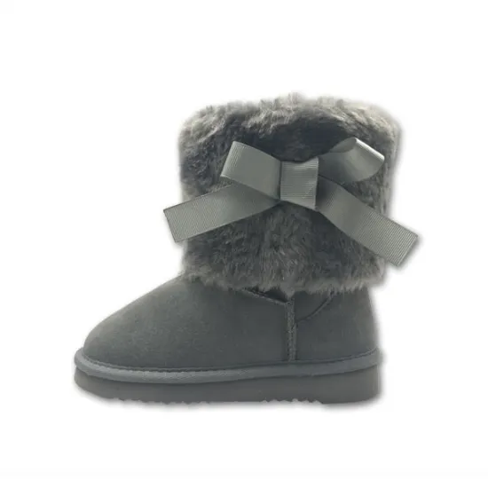 Fashion furry snow kids girls boots factory shoes