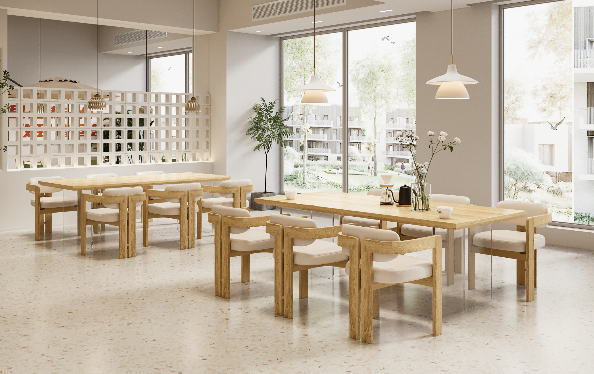 Restaurant Dining Table Chair Set Modern Coffee Table and Chair High End Hotel Restaurant Furniture