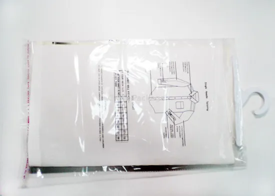 Pet / Pe Transparent Underwear / Garment Plastic Bags With Hook, Clothing Garment Packaging Bag