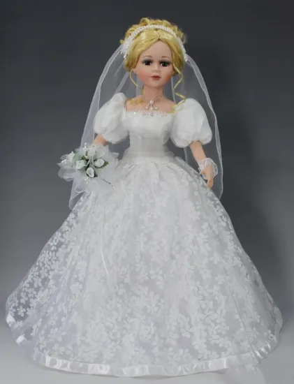 18" White Dress Porcelain Dolls