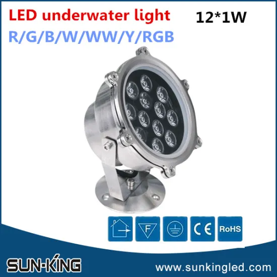 Promotional high power DMX512 control fountain led rgb underwater lamp 12W underwater led light