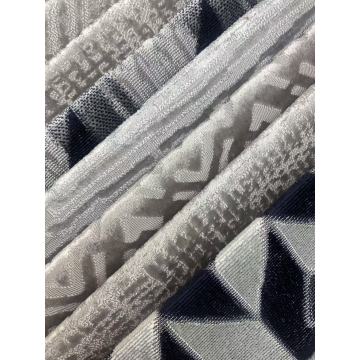 Tela de tapicería de terciopelo moderno geométrico con múltiples estampados