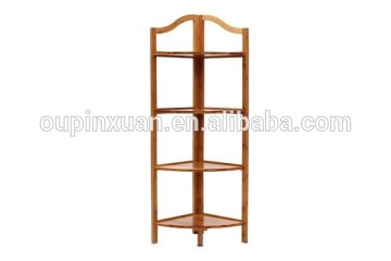 4 shelves display storage unit storage furniture,bamboo corner storage flower shelf/rack