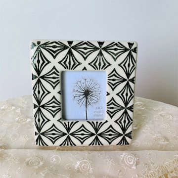3 inch Ceramic Hand-painting Photo Frame - Black Wholesale for Home or Hotel Decoration