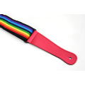 Colorful rainbow cotton guitar strap