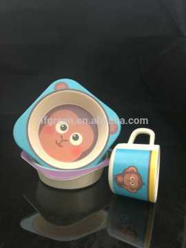 Lovely children tableware, bamboo fiber children five sets