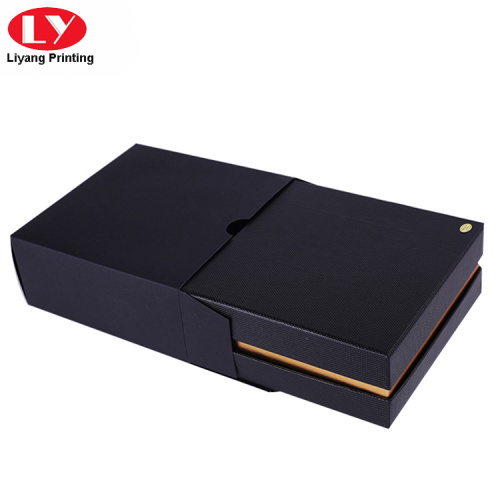 Caja de cinturón negro de regalo cuadrado con manga