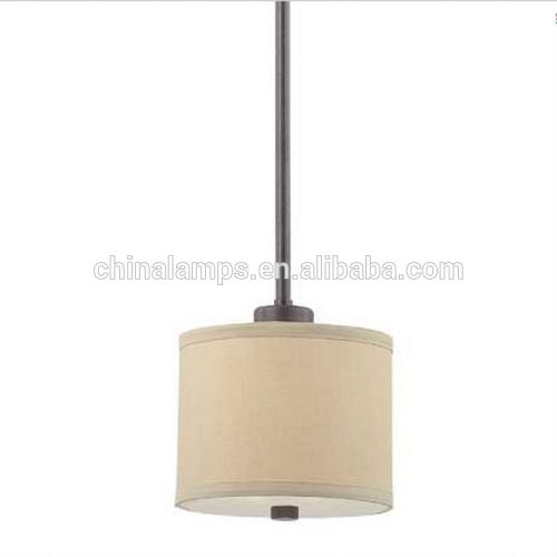 Brazil hot sale high quality new product,simple iron finish mini-pendant light with beige drum shade for coffee shop