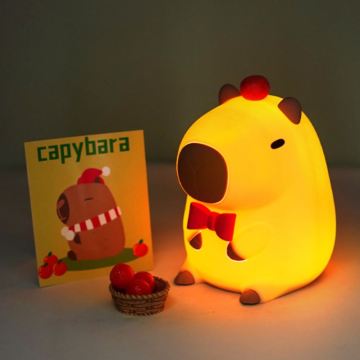 Süße Cartoon Capybara Silicon wiederaufladbare LED -Nachtlampe