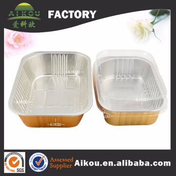 Microwave safe takeaway aluminium foil food container with plastic lid