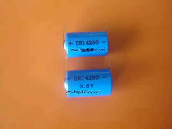 Er14250 3.6V Size 1/2AA 1200mAh Li-Soci2 Battery 1/2AA 1.2ah Primary Batteries Er14250
