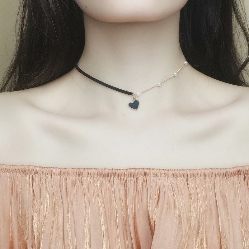 Wholesale fashion Valentine's Heart Pearl Chain necklace