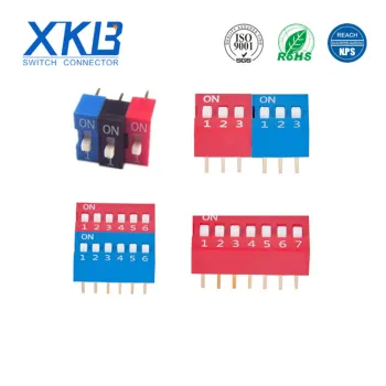 China XKB brand 2.54mm space  pin(1-12) vertical in-line type DIP switch