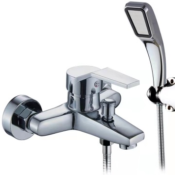Zinc Chrome Wall Mounted Bathtub Shower Faucet Set with Hand Shower Kit