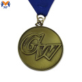 El premio de medalla deportiva de bronce metal