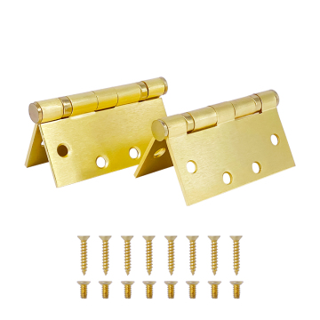 2pcs Brass Decorative Door Hinges With Screws