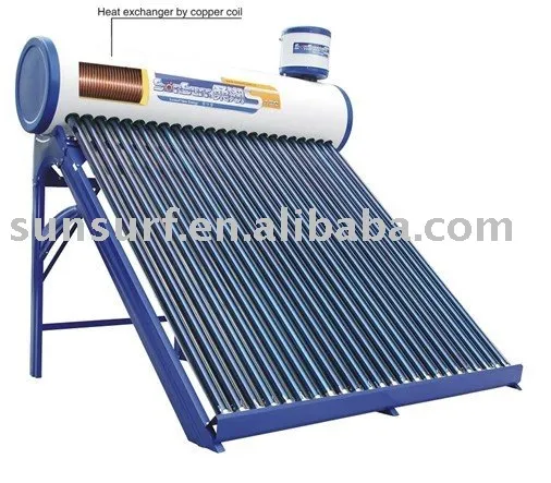 solar heating system with copper coil