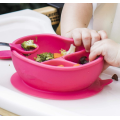 Dishwasher safe Divided Silicone Suction Bowl