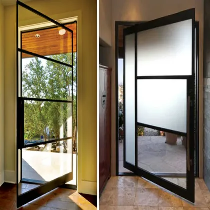 Pivot Entry Door with Frosted Glass Side Lite