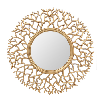 Golden 3D Geometric Wall Stickers - Self-Adhesive Decorative Mirror Frame for Home Antique Decor