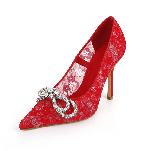 Rhinestone Butterfly Lace Wedding Heels