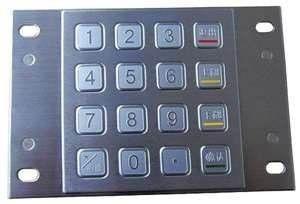 Panel mount numeric backlight metal keypad with 12 back-lit