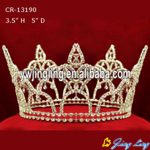 Full Round Gold Plated King Pageant Crown