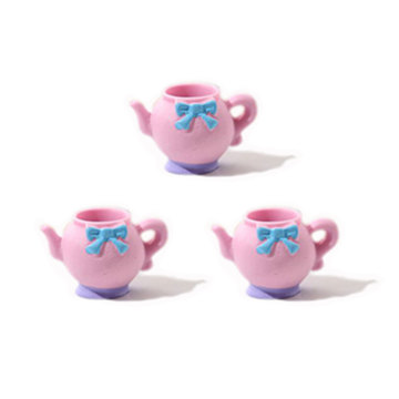 100PCS Mini Tea Pot Cups resin Simulation Toy Teapot Play For Girl Doll Accessiores Dollhouse Decor Kitchen  Hair Bow Center DIY