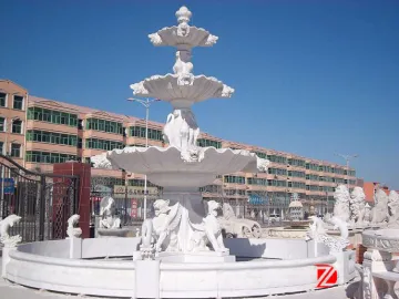 water fountain with lion head