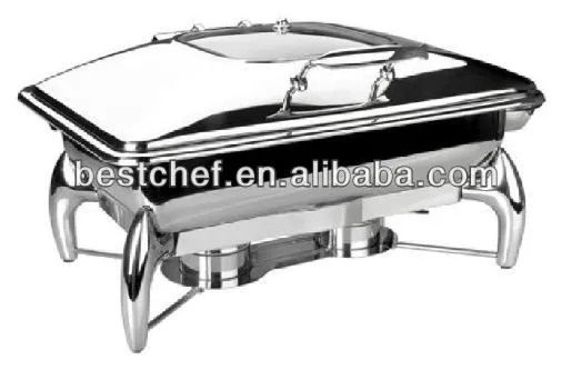 GN 1/1 Luxe chafing dish with glass window lid and dish stand
